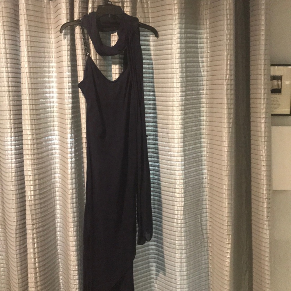 Navy blue chiffon gown